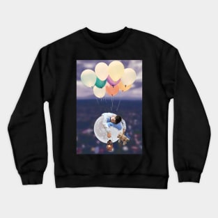 Moon Balloon Boy 1 - carried away on the breeze Crewneck Sweatshirt